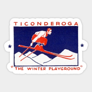 1940 Ticonderoga, The Winter Playground Sticker